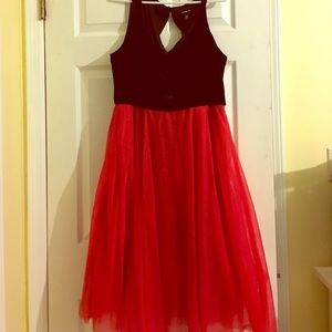Black and red cocktail dress